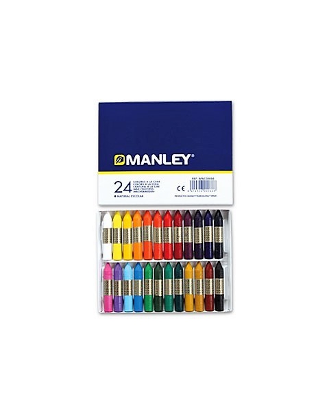 Ceras blandas de colores Manley en caja de 24 Unidades.