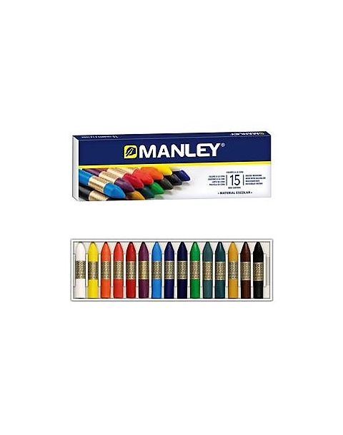 Ceras blandas de colores Manley en caja de 15 Unidades.