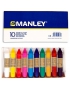 Ceras blandas de colores Manley en caja de 10 Unidades.