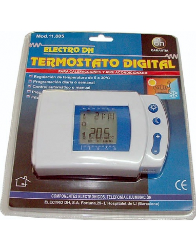 TERMOSTATO DIGITAL PARA DIARIO O SEMANAL DE 1600W. 11805 ELECTRO DH.