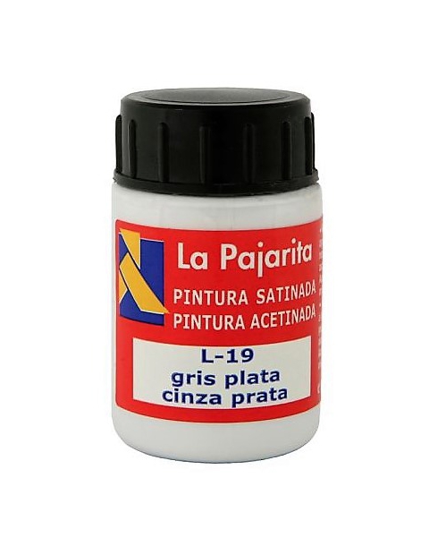 PINTURA BASE DE LATEX COLOR GRIS PLATA. BOTE DE 35ML LA PAJARITA.